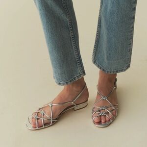 New Doen Corsica sandals - silver leather size EU 37